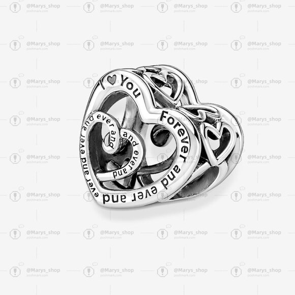 Pandora Entwined Infinite Hearts Charm - Picture 3 of 6